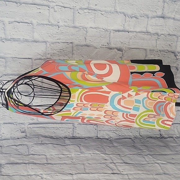 NANETTE LEPORE Multicolored Abstract Silk Sleeveless Blouse Small - Picture 4 of 8